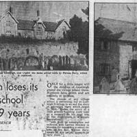 Newspaper cutting recording the closure of Lustleigh village school