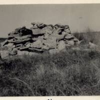 Remains of shelter on Whitehorse Hill