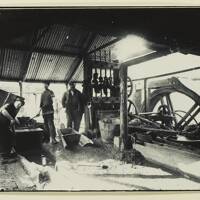 Miners at work  at Great rock mine, Hennock
