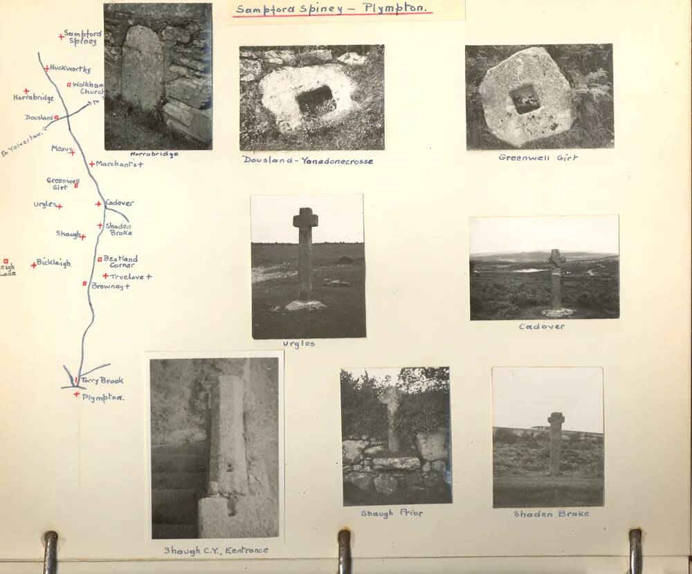 A page from an album on Dartmoor: a selection of photographs taken between Sampford Spiney to Plympt