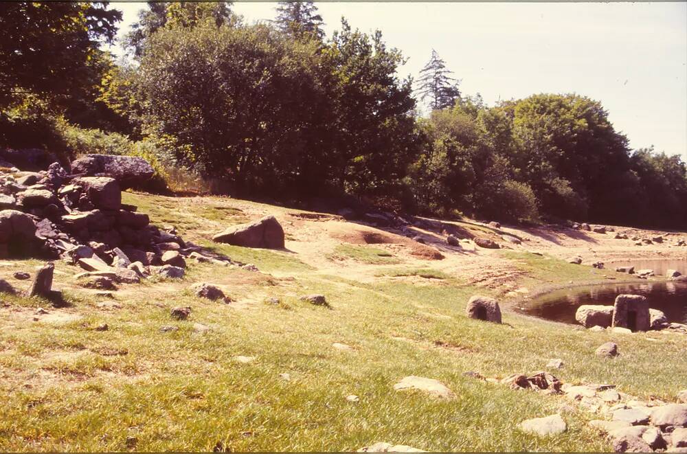 Burrator Reservoir during the drought of 1976.