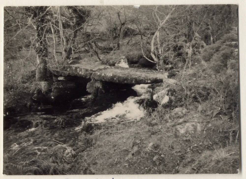 Stone clapper bridge over the Walla Brook