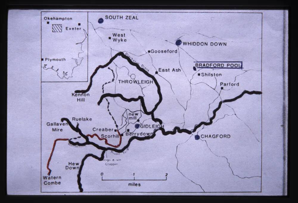 Map of Bradford Pool Leat