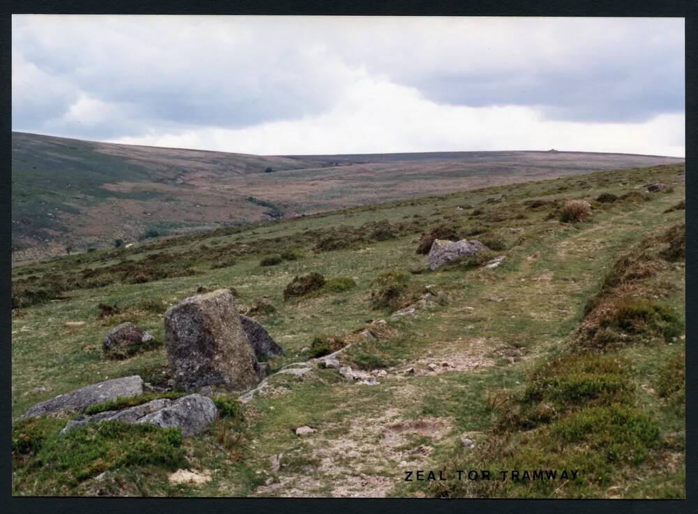 36/30 Bala Brook from Zeal Hill, tramway in foreground 22/5/1991