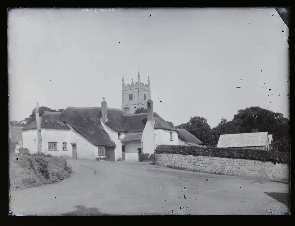 Church + cottages, Drewsteignton