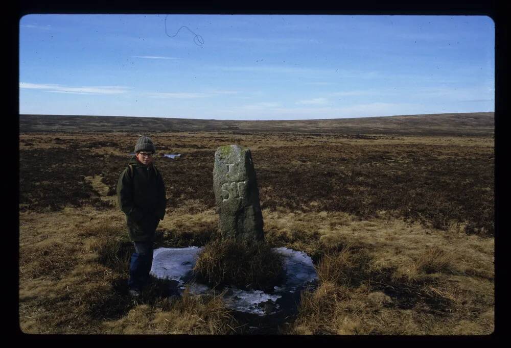 South Tawton boundary stone on the south side of Raybarrow Pool