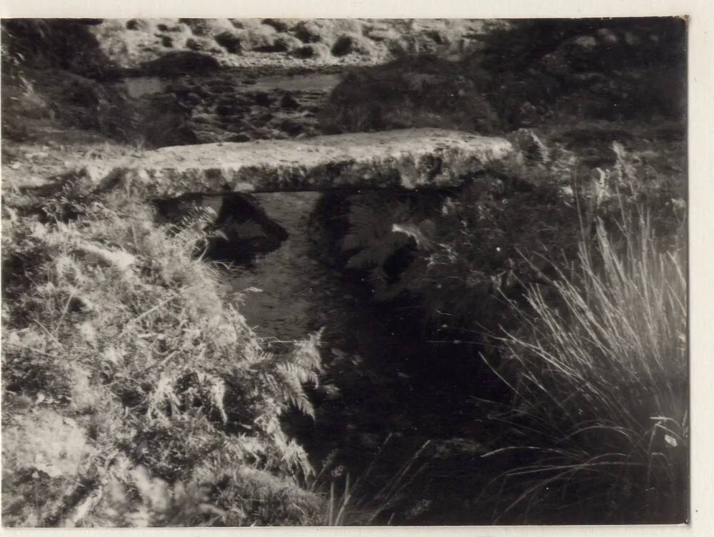 Clapper bridge over Narrator Brook, below Deancombe Farm