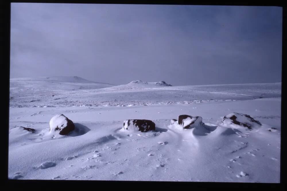 Snow on Rippon and Saddle Tors