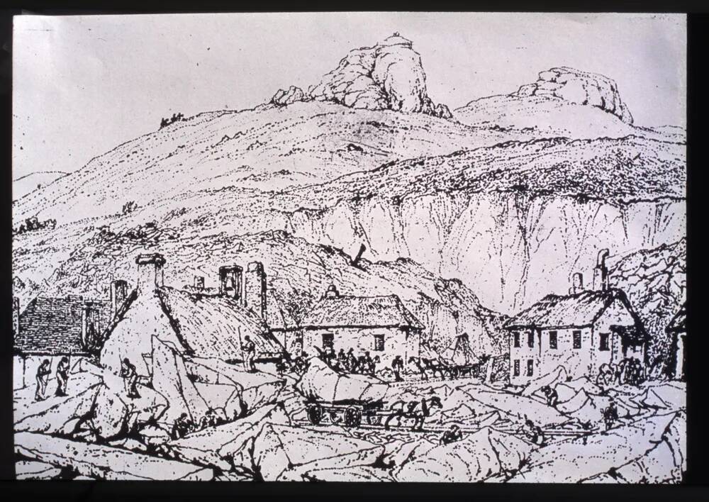 Haytor village - old print