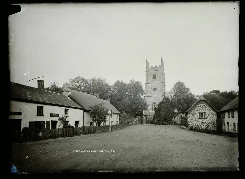 Church + street view, Drewsteignton