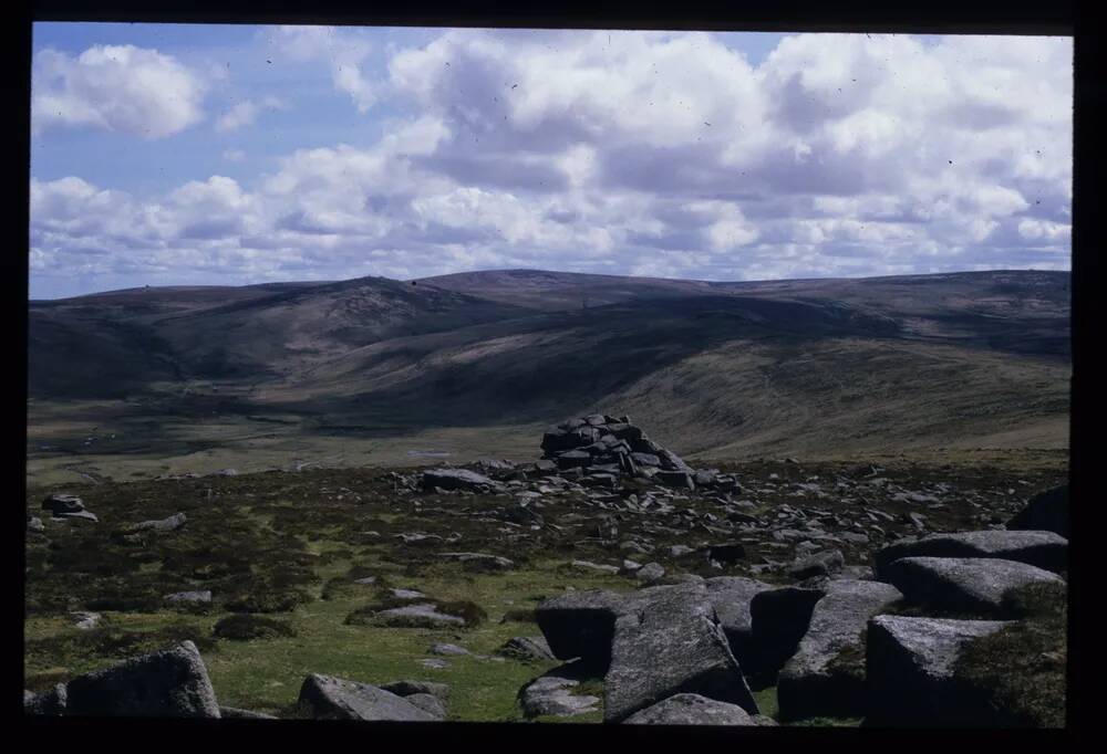 View of the Taw river and Belstone Tor