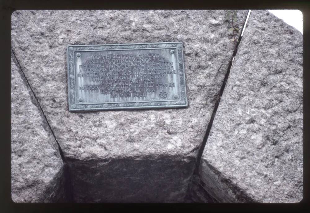 Plaque at  Princetown American Cemetery