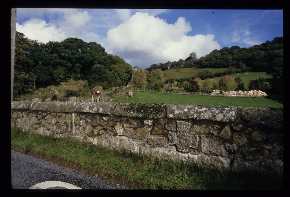 Cross set in stonework at Budleigh Bridge