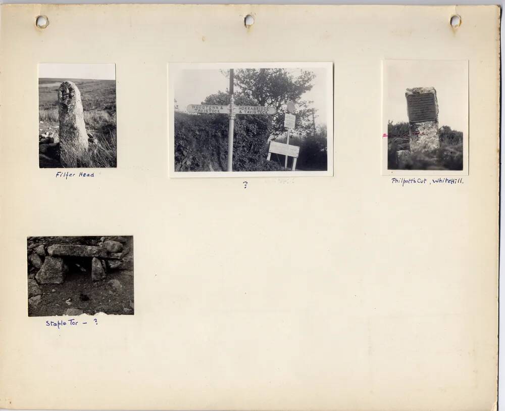 Page 74 of J.H.Boddy's album of Dartmoor photographs of crosses, beehive huts, etc.