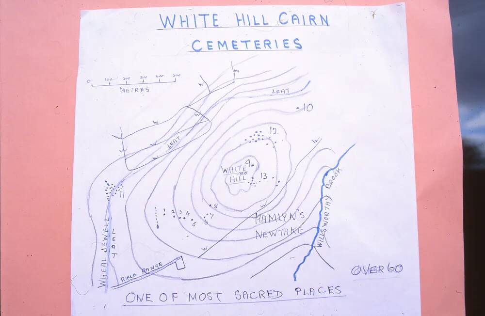 Sketch map of White Hill cairn cemeteries