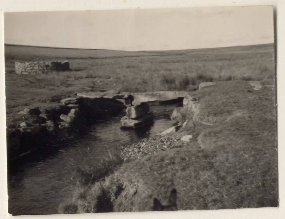 Stone clapper bridge over Blackbrook River, near Fice's Well