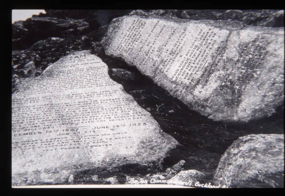 Old Postcard of Ten Commandments