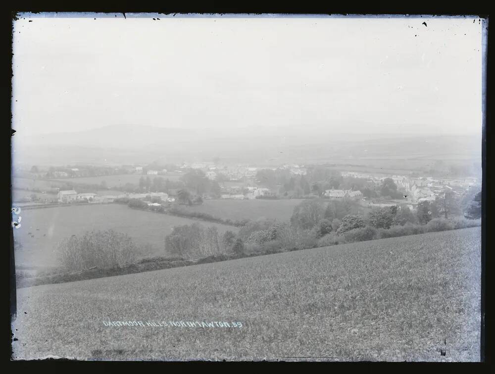 Dartmoor from above town, Tawton, North