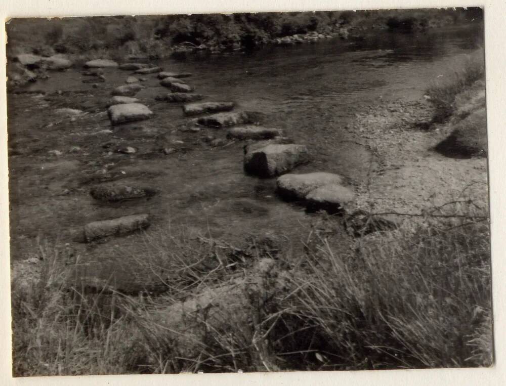 Stepping stones across the West Dart River, at Week Ford