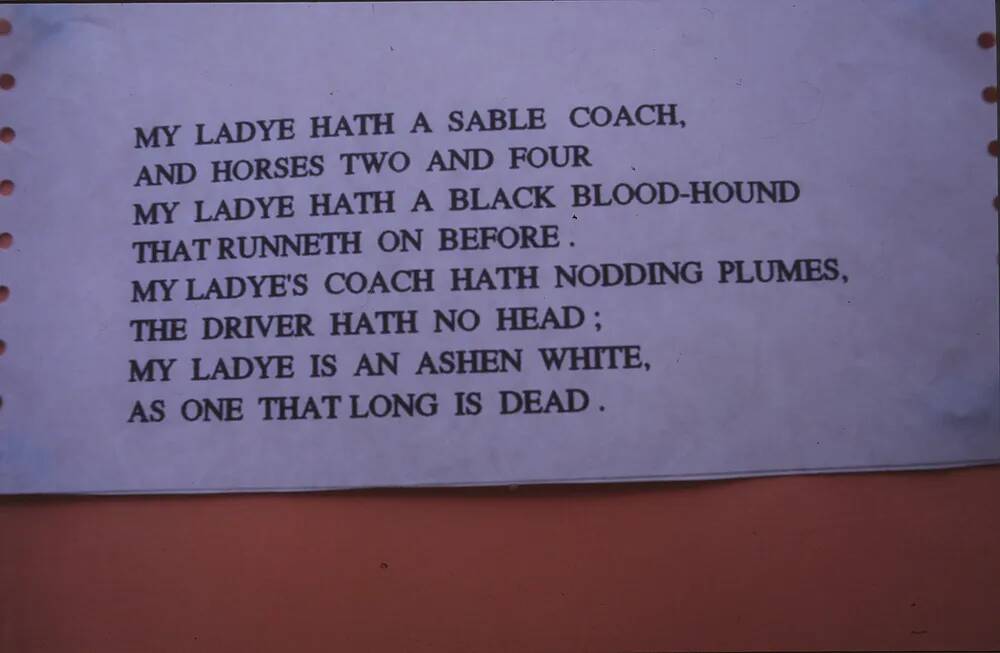 Poem about Lady Howard at Okehampton Castle