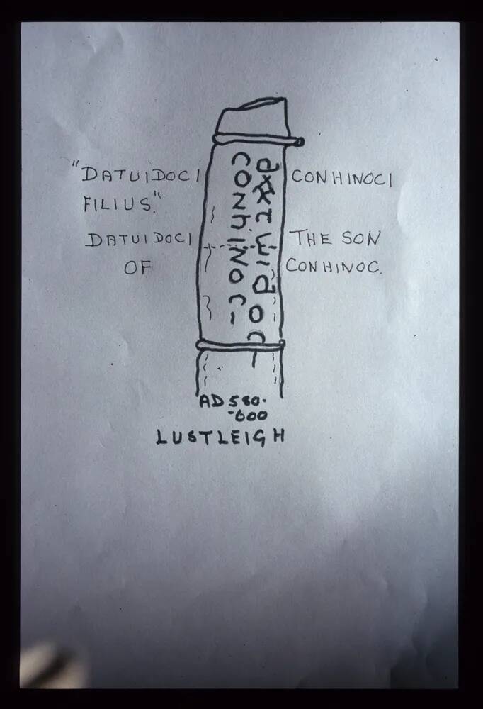 Plan of Datuidoc's Stone in Lustleigh Church