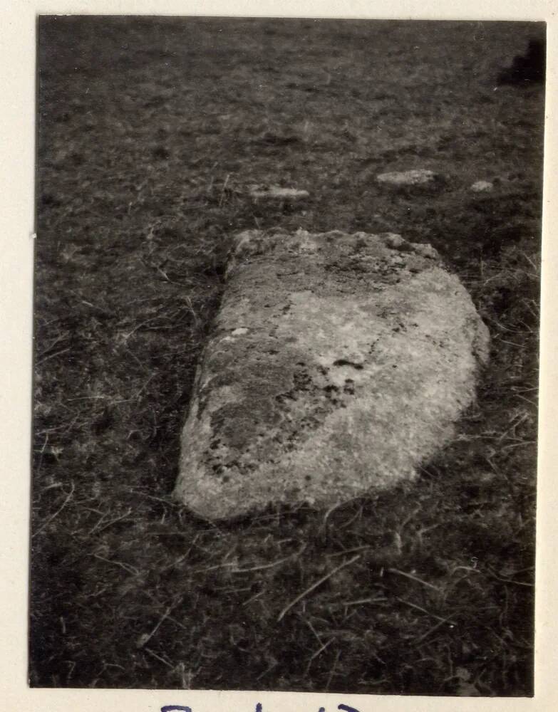 Recumbent menhir on Burford Down