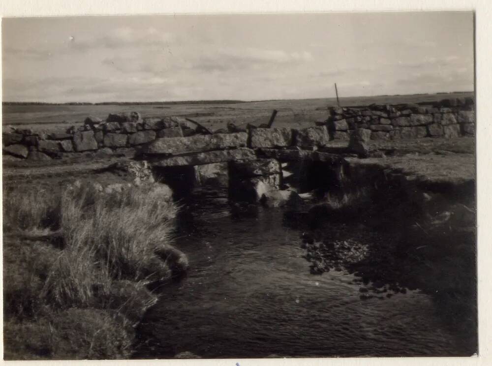 Stone clapper bridge over Blackbrook River, near Fice's Well