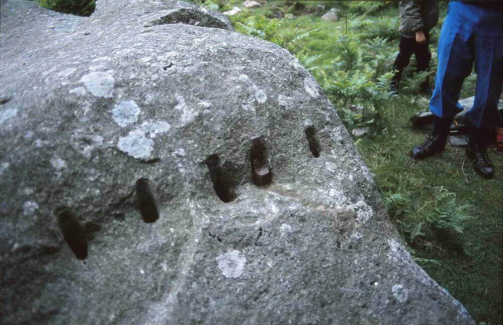 Feather & tare holes in granite