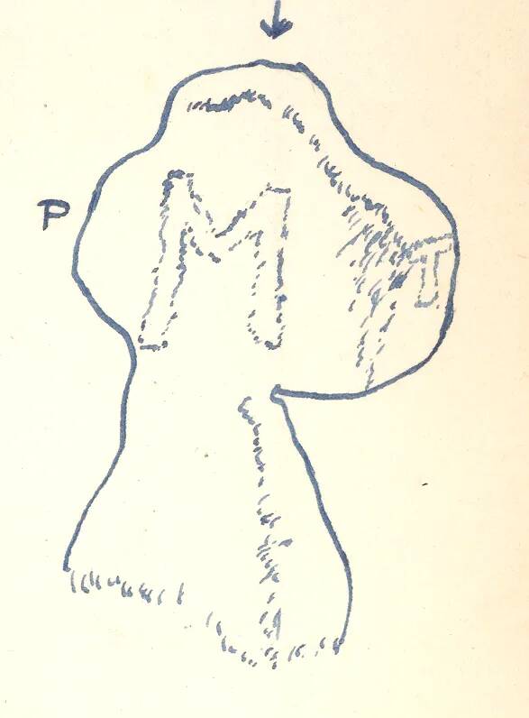 Diagram of a cross on Dartmoor from an album by J H Boddy