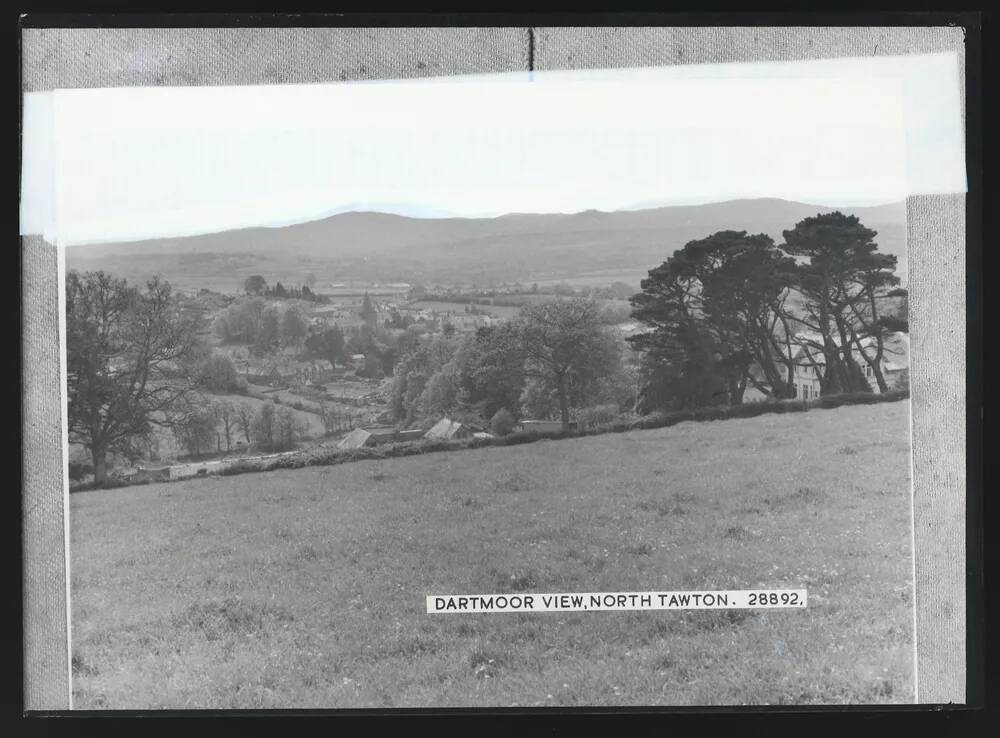 General view, town + moor, Tawton, North