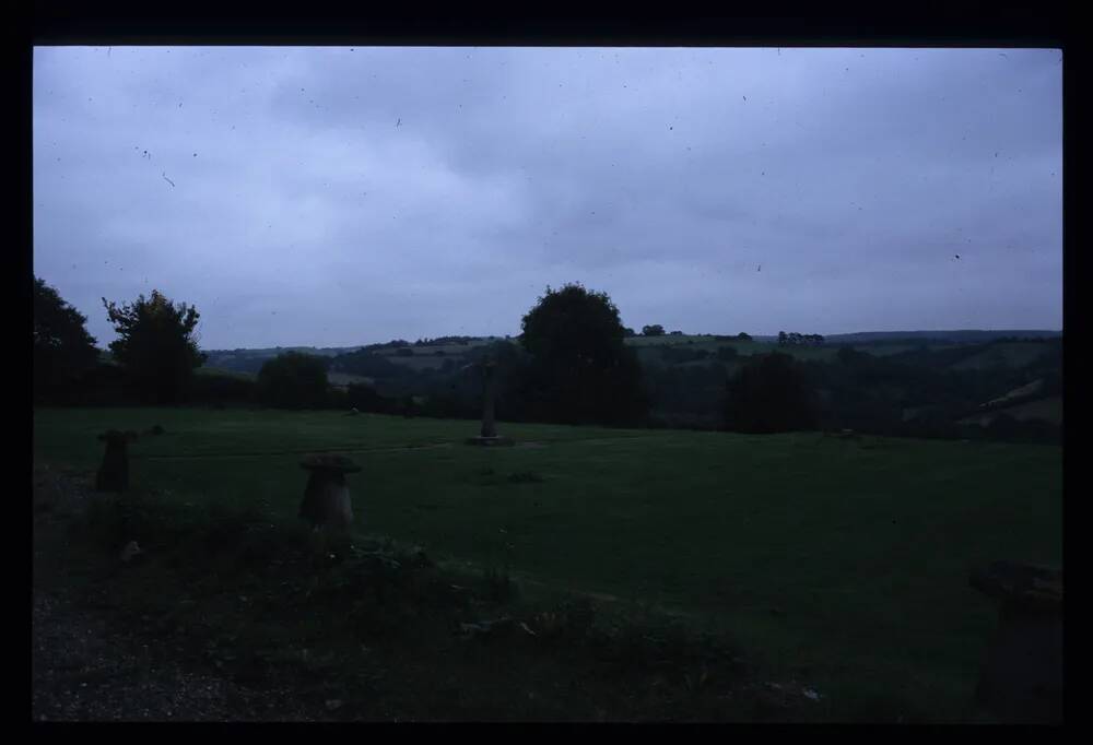 Cross in garden at the front of Cannonteign Barton.