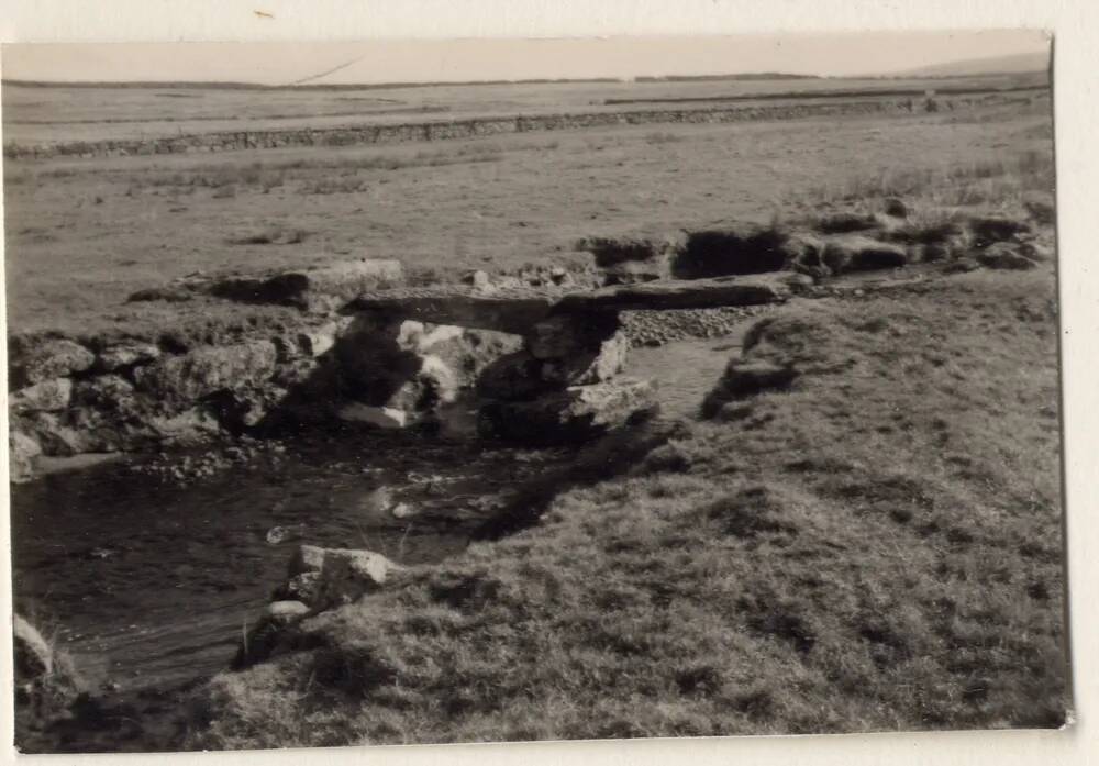 Stone clapper bridge over Blackbrook River, near Fice's Well