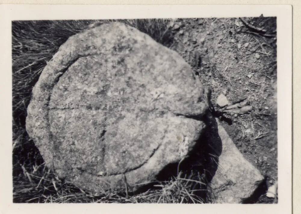 Stone inscribed with cross in Sheepstor church yard