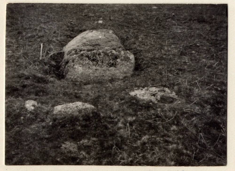 Recumbent menhir on Burford Down