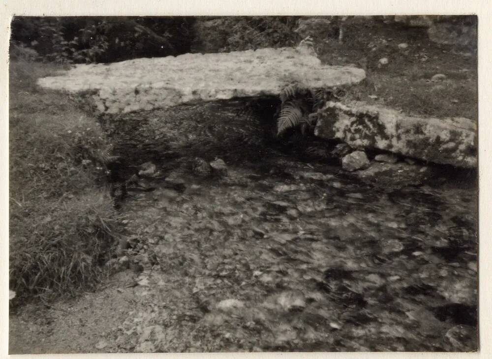 Clapper bridge over Loveton Brook