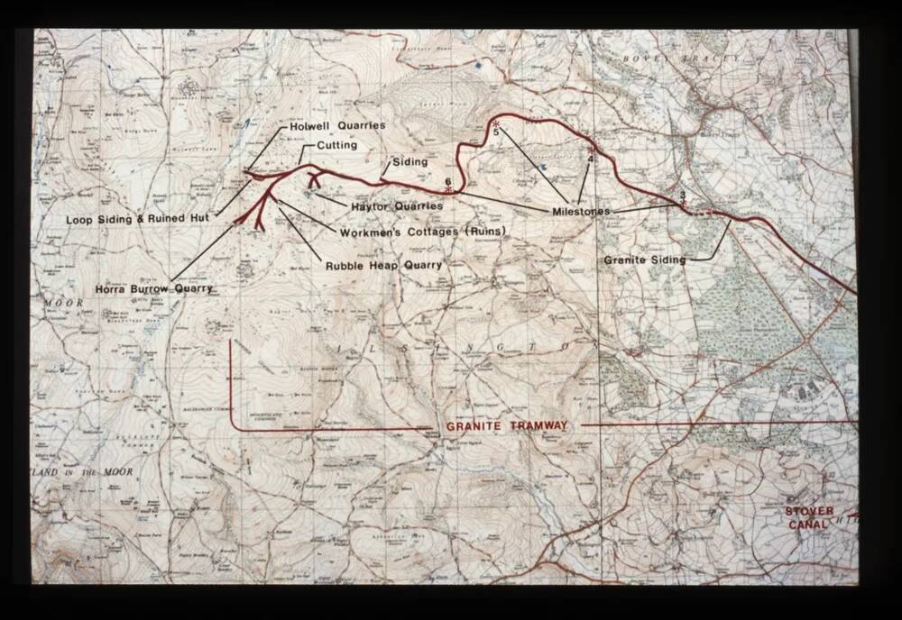 Map of Haytor tramway