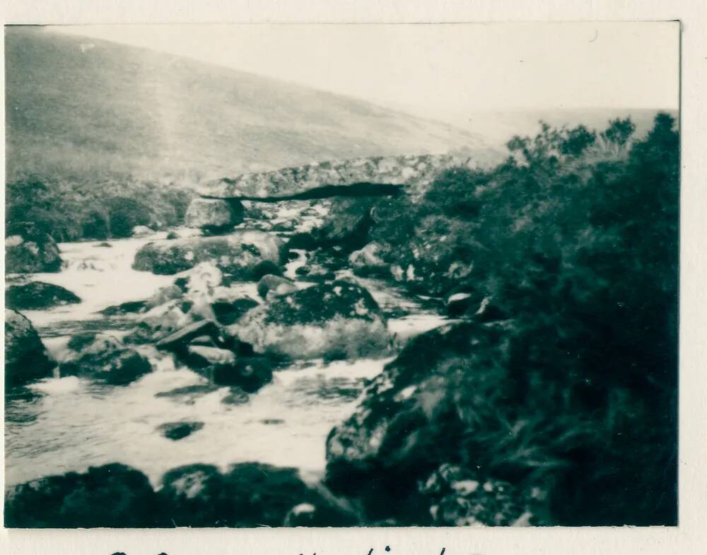 Clapper bridge over River Aune or Avon, at Huntingdon