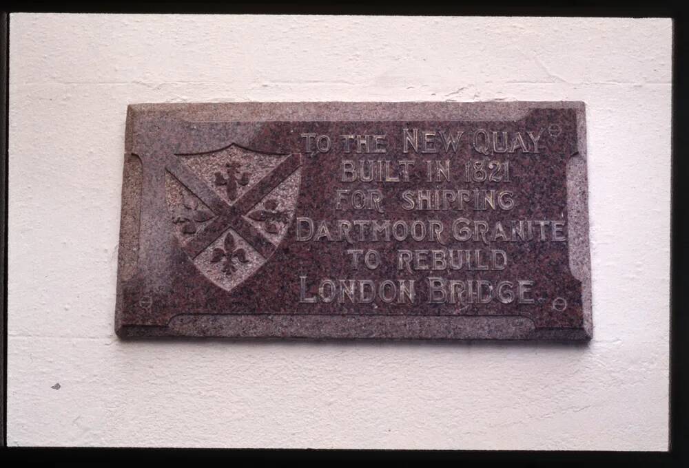 Plaque at New Quay, Teignmouth