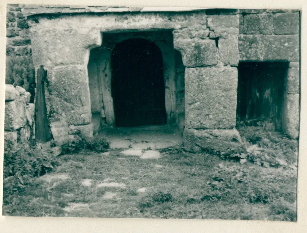 Stone porch entrance to building at Littaford