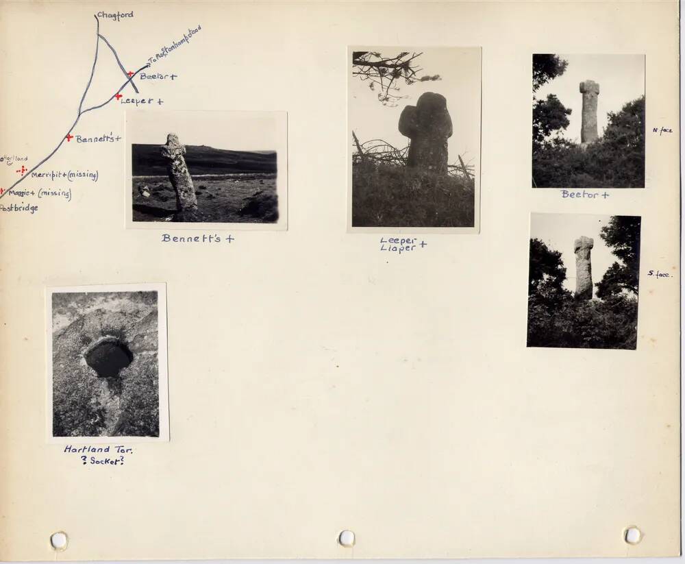 Page 27 of  J.H.Boddy's album of Dartmoor photographs of crosses