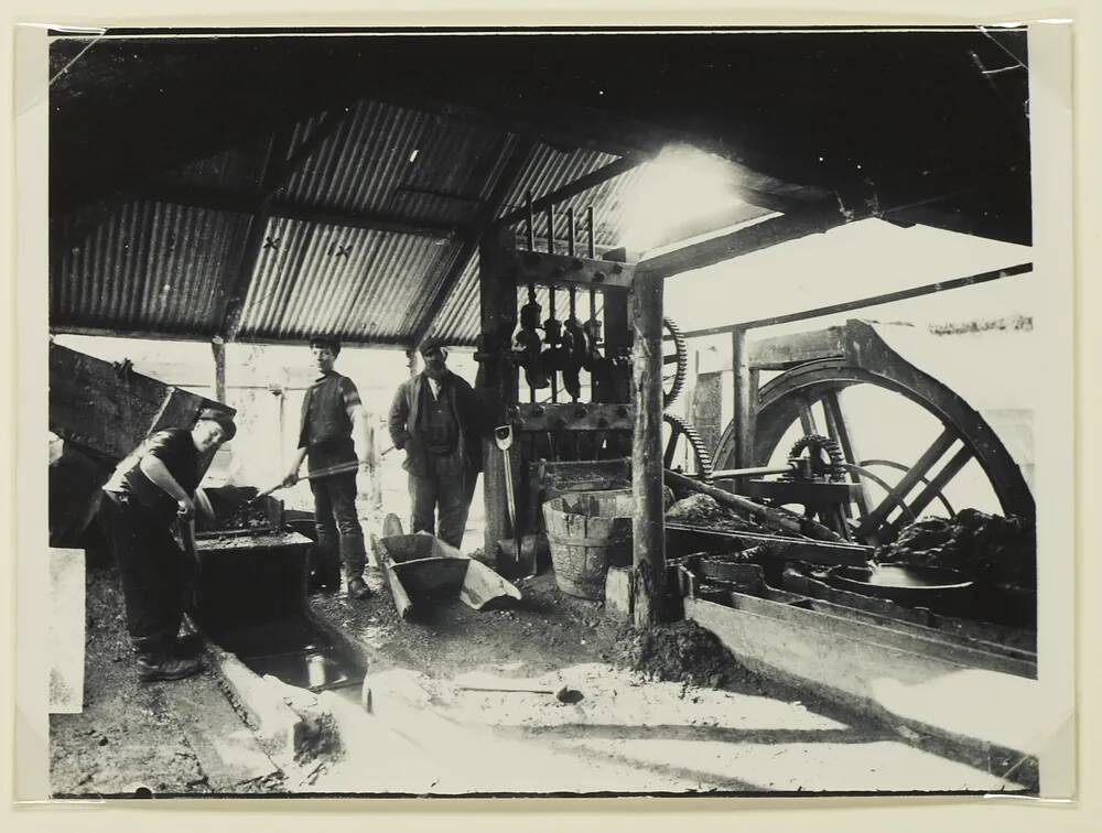 Miners at work  at Great rock mine, Hennock